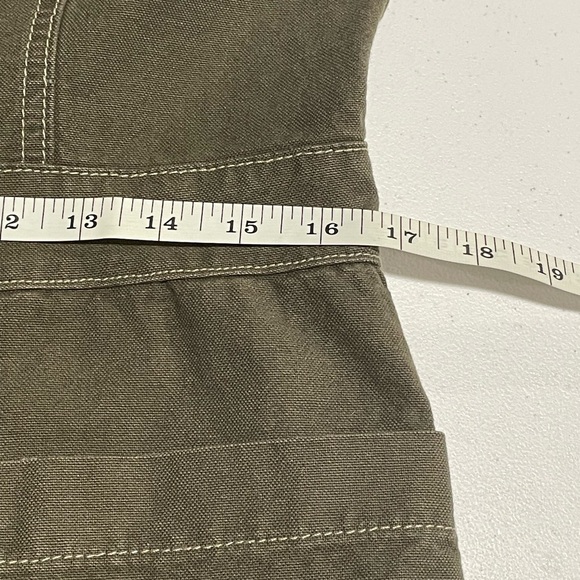 🔥 Reformation Armory Jumpsuit Sz 10 Army Olive Green Square-Neck Grunge Y2K - Picture 15 of 16